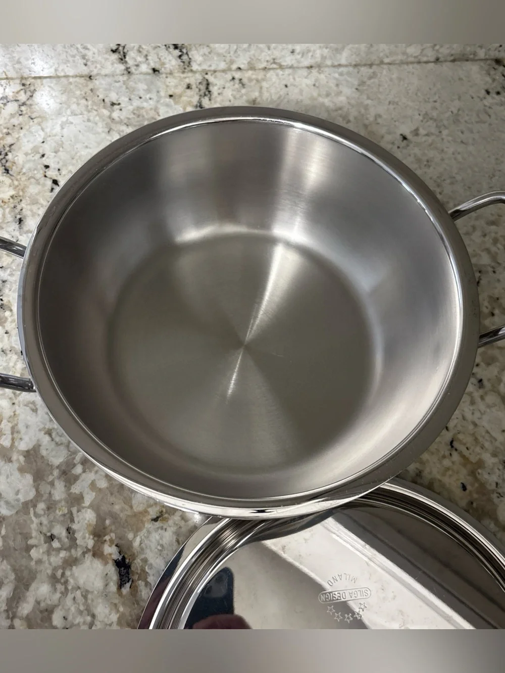 Dutch Oven Pan Silga Design 18/10 TEKNIKA Milano Italy Stainless Steel  07/19